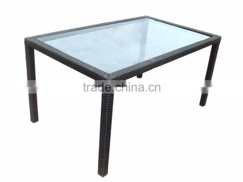 Rattan Kitchen Garden Portable Camping Outdoor Restaurant Dinning Glass Table