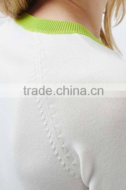 2016 Women Colour Block Cropped Knit HSS3030