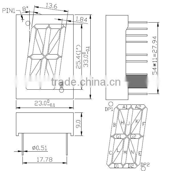 Common Cathode Anode NEWSHINE FND Single Blue Color LED 7 Segment Display 0.5"