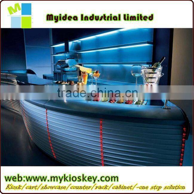 white glass modern reception counter led light bar counter