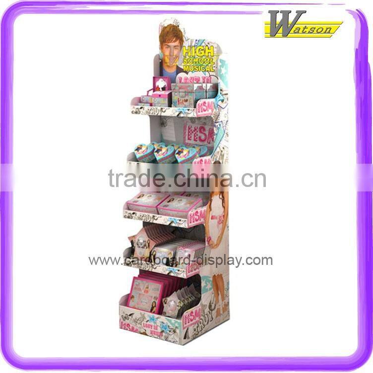 hot sale good quality shelf design cardboard display stand for cosmetic