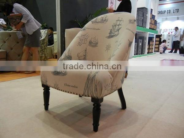 Print Fabirc oval Elegant Living Room Chair, Modern Furniture For Home Decoration