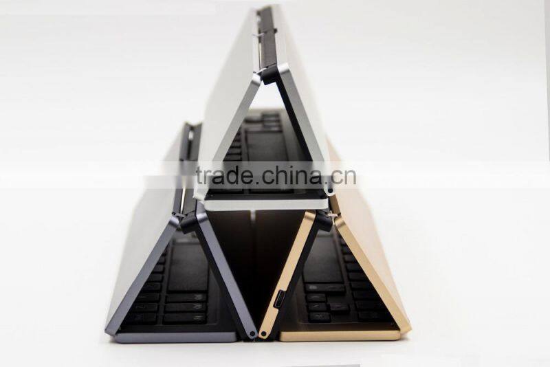 Aluminum alloy bluetooth mini folding wireless keyboard for laptop and mobile phones