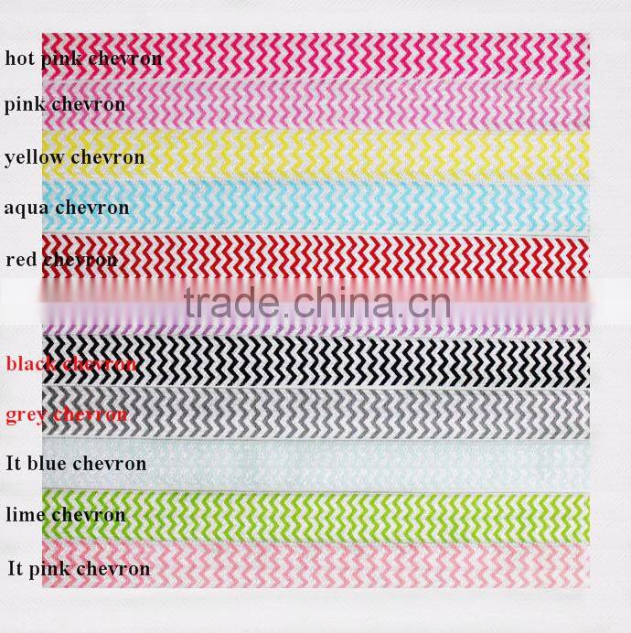 Factory Supply 5/8 Printed Chevron FOE For Hair Accessories