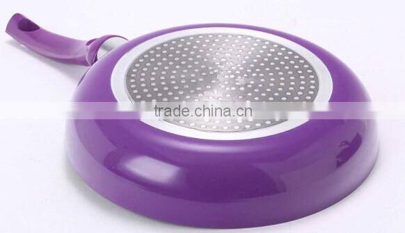 purple nonstick ceramic pressed/forged deep fry pan induction cooker used factory price