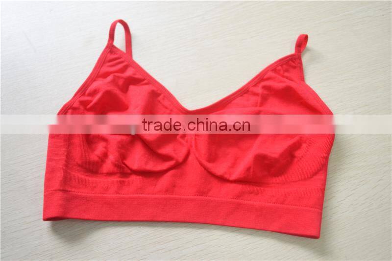 Factory price seamless girls kids pajamas crop top bra underwear