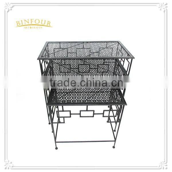 Square modern metal planter stand garden pot set