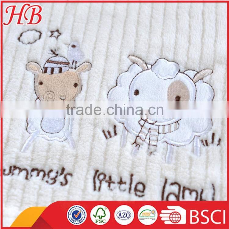 new product embroidered coral fleece baby blanket