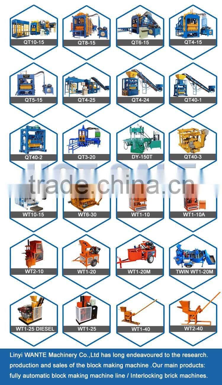 WT2-20M Interlocking soil block machine 2pcs moulds