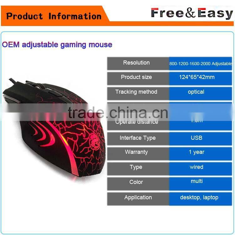 Wired type custom led gaming mouse with price of Factory