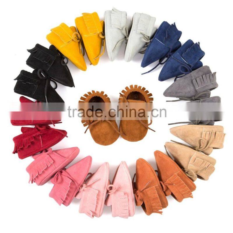 2016 Fashion Newborn Unisex Infant Baby Lace-up Mocassins Soft Sole Anti-Slip Tassels Prewalker Toddler Shoes