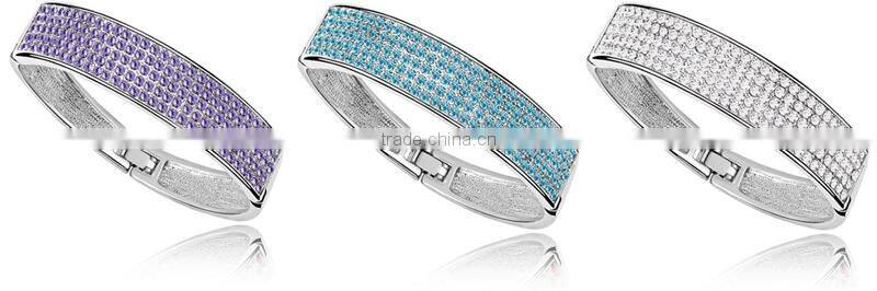 Elegant women hand jewelry plated gold tube bangle