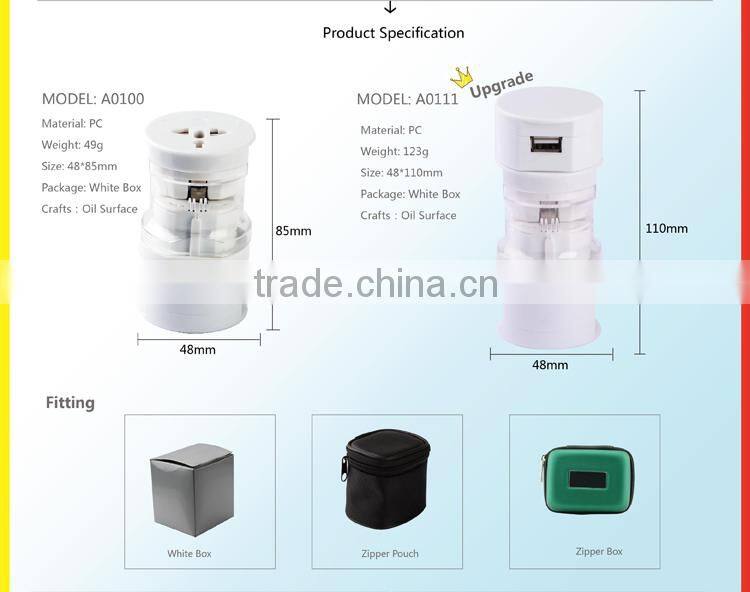 Colorful Smart Good Quality Universal Travel USB Adaptor