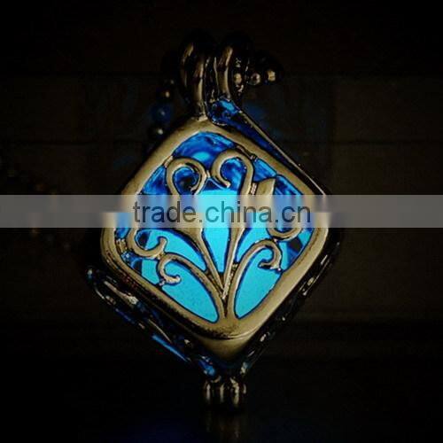 Cube Glow Locket Glowing Jewelry Necklace glow in the dark jewelry
