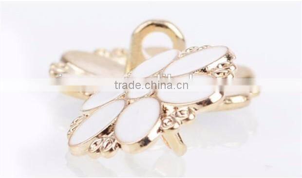 Oiled metal buttons Petals button lady white black coat fashion decorative buttons