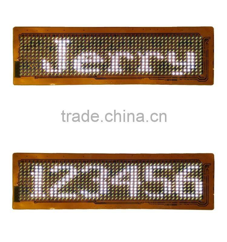 white color P3-12x48dot flexible programmable led scrolling sign with smartphone Bluetooth control