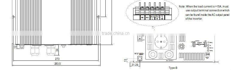 Meanwell high frequency inverter/3000W True Sine Wave DC-AC Power Inverter