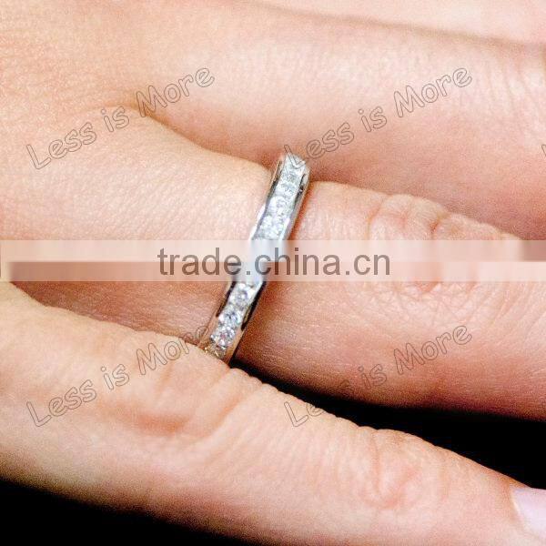 925 sterling silver CZ Eternity Band finger ring