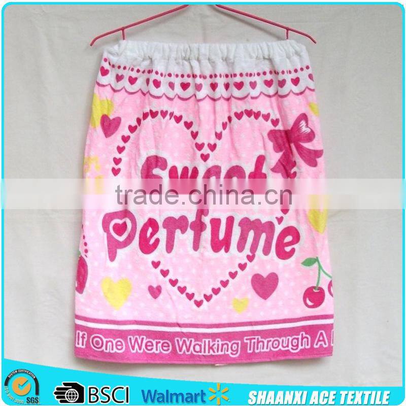 100% cotton cute design kids bathrobe towel reactive printing kids towel dress robe