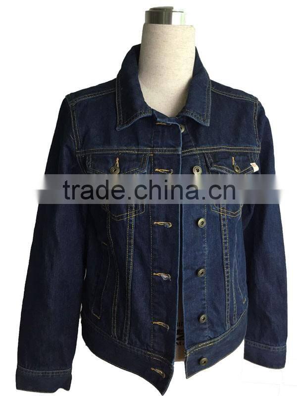 Clearance Sale Women's blue denim jacket plus size denim jacket buttoned denim jacket clearance online