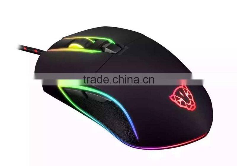 New Design Full Color RGB LED Illumination Black Optical Gaming Mouse