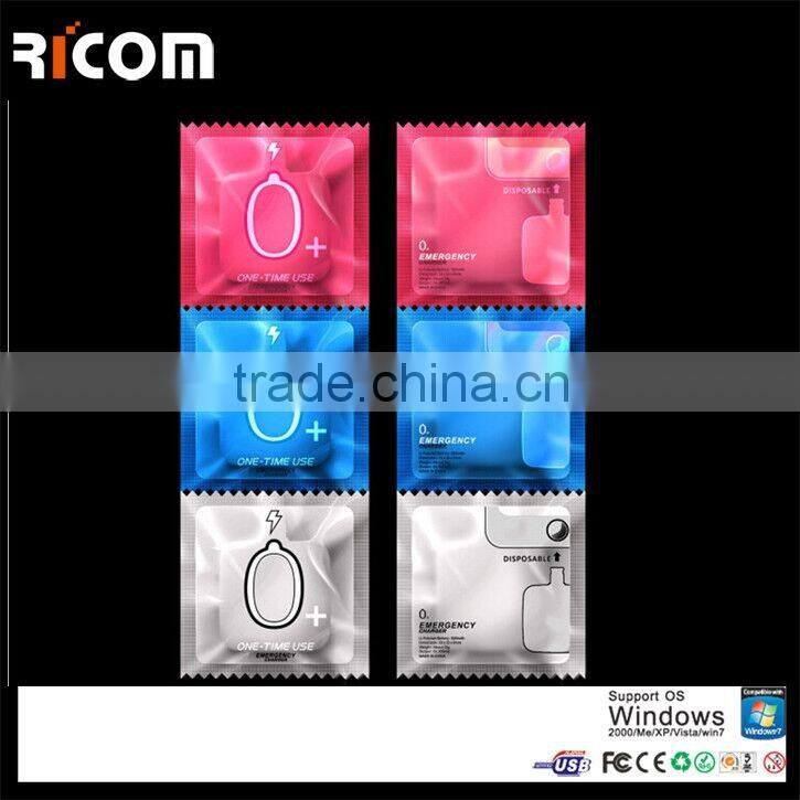 2016 One Time USE Dispostable Phone Charger Power Bank Wholesale