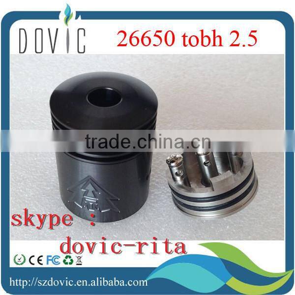 Newest 26650 tobh atty V2.5 1:1 rda/rba top selling 30mm 26650 tobh v2.5