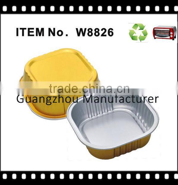 square high quality smoothwall aluminium foil baking snack container for cake muffin cheese cake ice cream