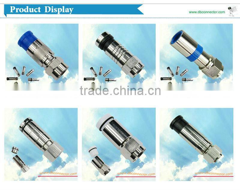 RCA to F connector waterproof compression jack connector