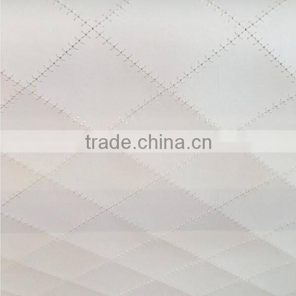 PVC leather surface stitch diamond pattern with foam backed suede for car seat cover usage