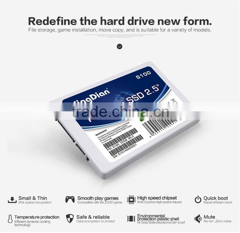 KingDian 2.5' SATAII 32GB Original Brand Solid State Drive SSD hard drive packing box (S100 32GB)