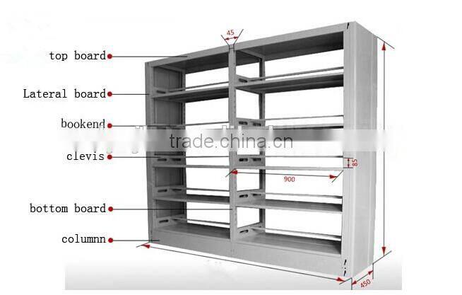 cheap 2-step steel book stairs with movable wheels/book ladder