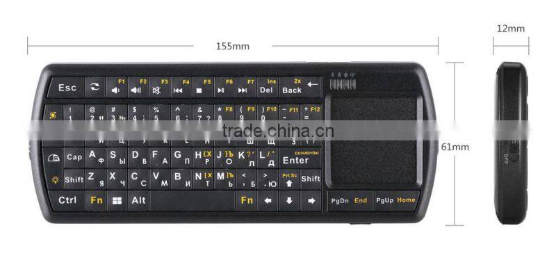 Mini 2.4G wireless android touchpad mouse keyboard for PC and android TV box