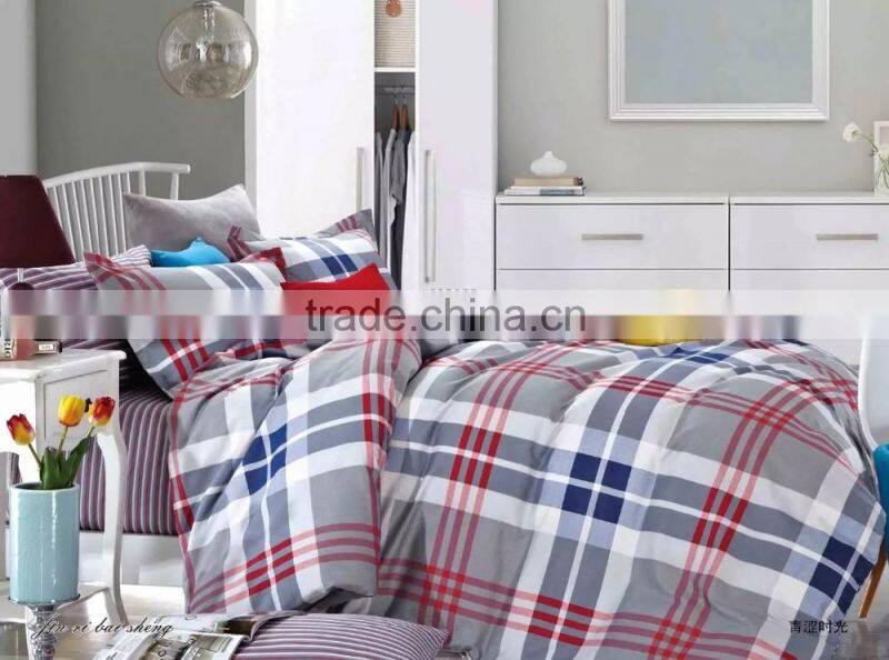 Printed Luxury 300TC 100% Cotton printed stripe Duvet Cover Bed Set