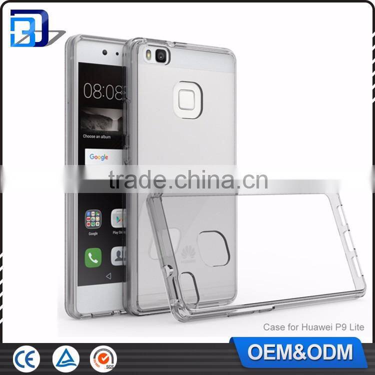 New Product 2016 Clear Ultra Slim Acrylic + TPU Bumper 2 in 1 Back Cover Case For Huawei P9 Lite Mobile Phone Accessories