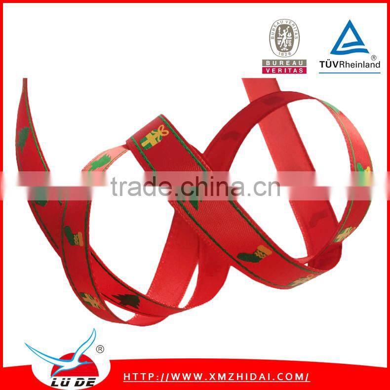 Hotselling polyester ribbon with printing for decoration, printed ribbon for chrismas