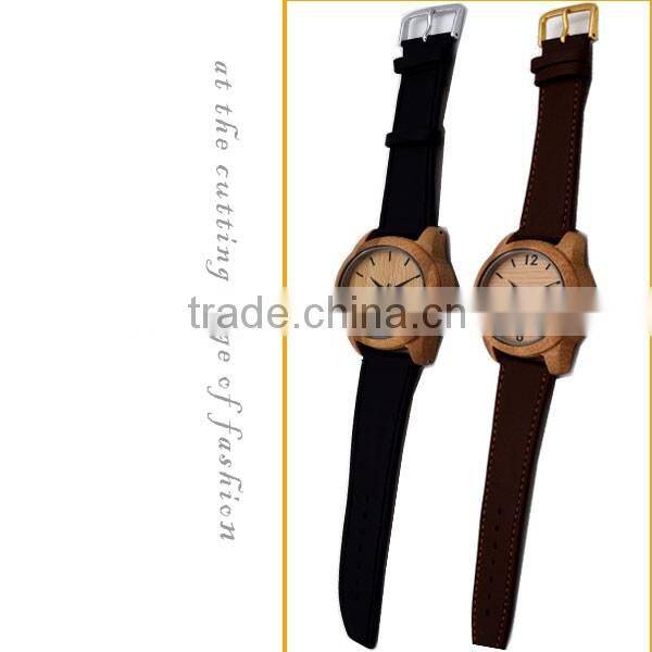 2016 High quality natural bamboo retro round dial wood watch