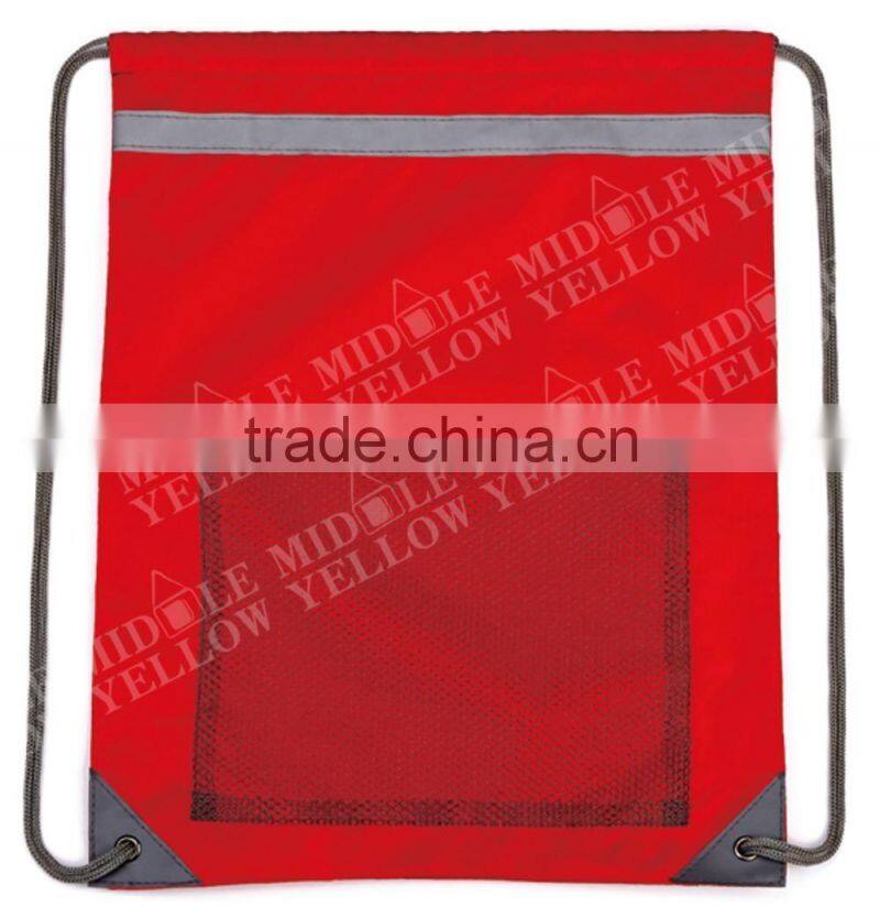 2016 factory wholesale cheap promotional nylon sport mesh drawstring backpack bag