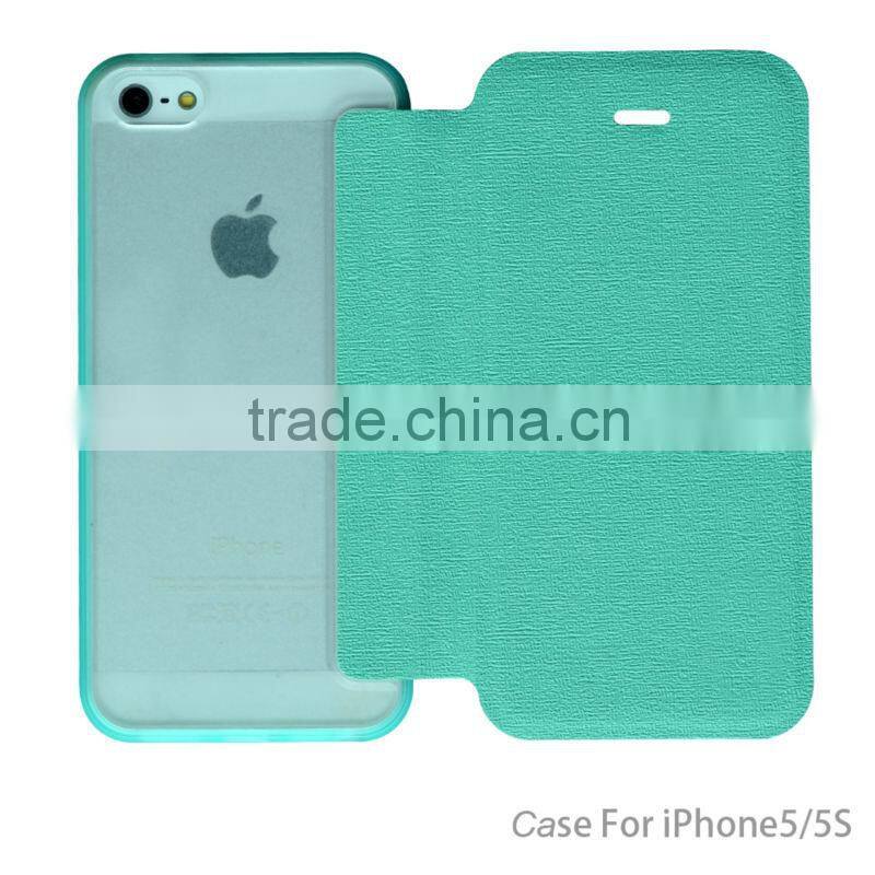 2014 solid color book type smartphone case for iphone 5