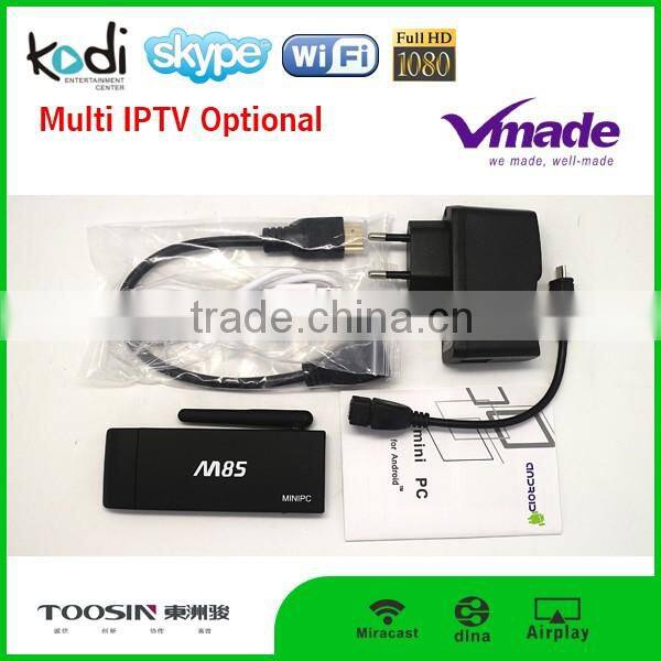 manufacturer wholesale Amlogic S805 1G+8G Quad-core android4.4 H.265 3D Bluetooth wifi micracast remote android TV stick dongle