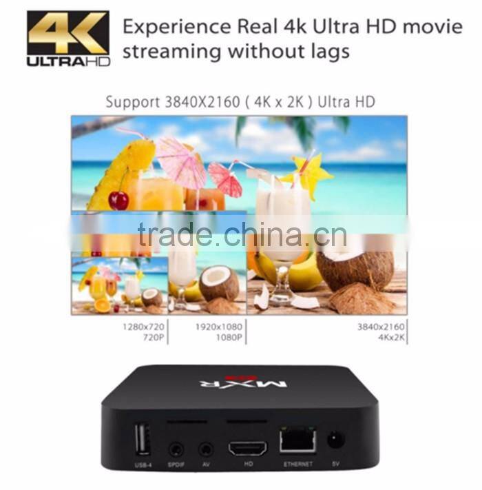 Rockchip RK3229 MXR, quad-core, 4K TV Box, 1GB RAM,8GB eMMC flash,Google Android 4.4