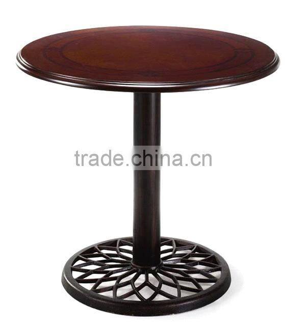 wholesale modern metal base wood high top restaurant table