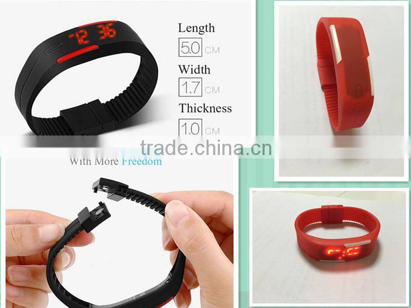 Fashion Bracelet Wrist led silicone watch with adjustable silicon band