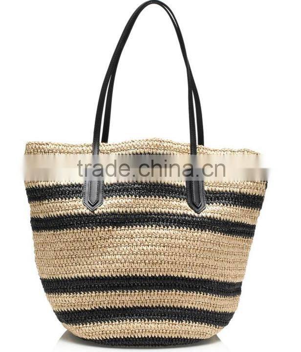 Latest Design Girl Handbags Rattan Woven Beach Tote Bag