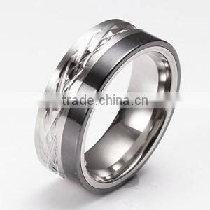 lastest design black titanium wedding ring