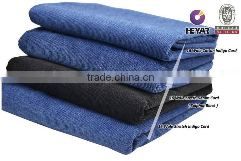Baby wale indigo corduroy fabric
