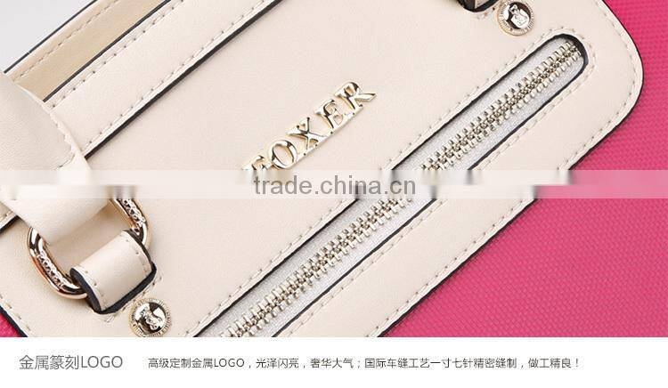 Western style handbag shoulder bag young ladies brand foxer bag pu leather