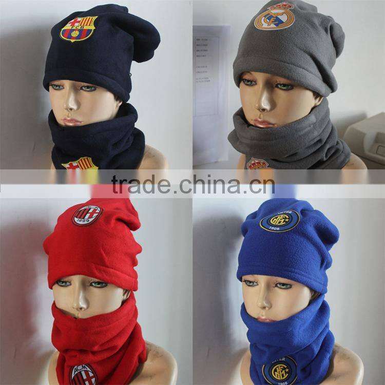 sports scarf hat polar fleece scarf hat fan hat scarf
