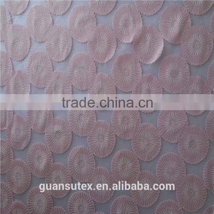 fancy george french burn out lace fabric/ polyester & cotton lace fabric for lady's suits