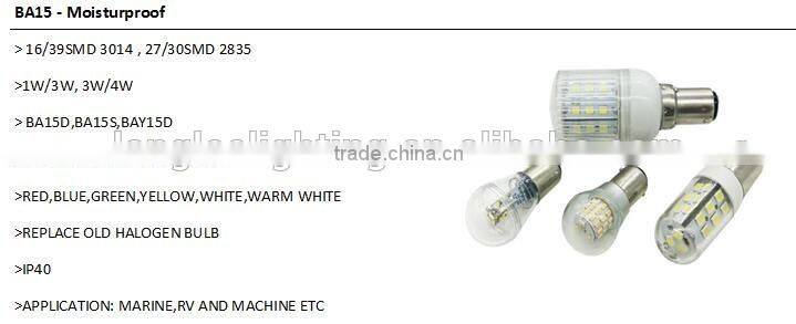24VAC/DC Industrial LED Light BA15D E14 LED 3W Red Green Yellow Blue White Warm White Color